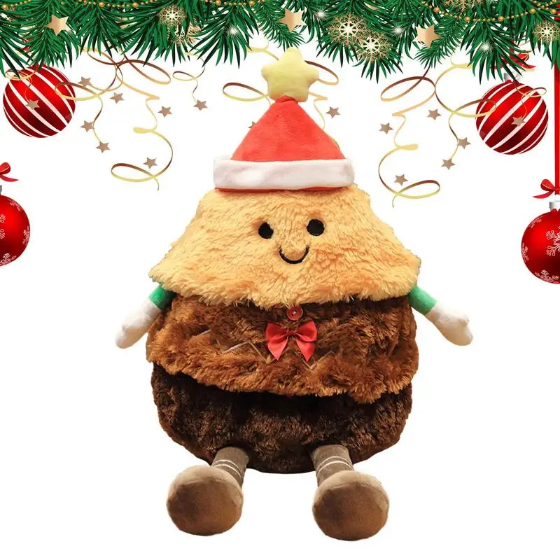 Christmas Plush Music Toys Christmas Plush Gingerbread Man Plush Musical Santa Doll With Music Lights Stuffed Animals