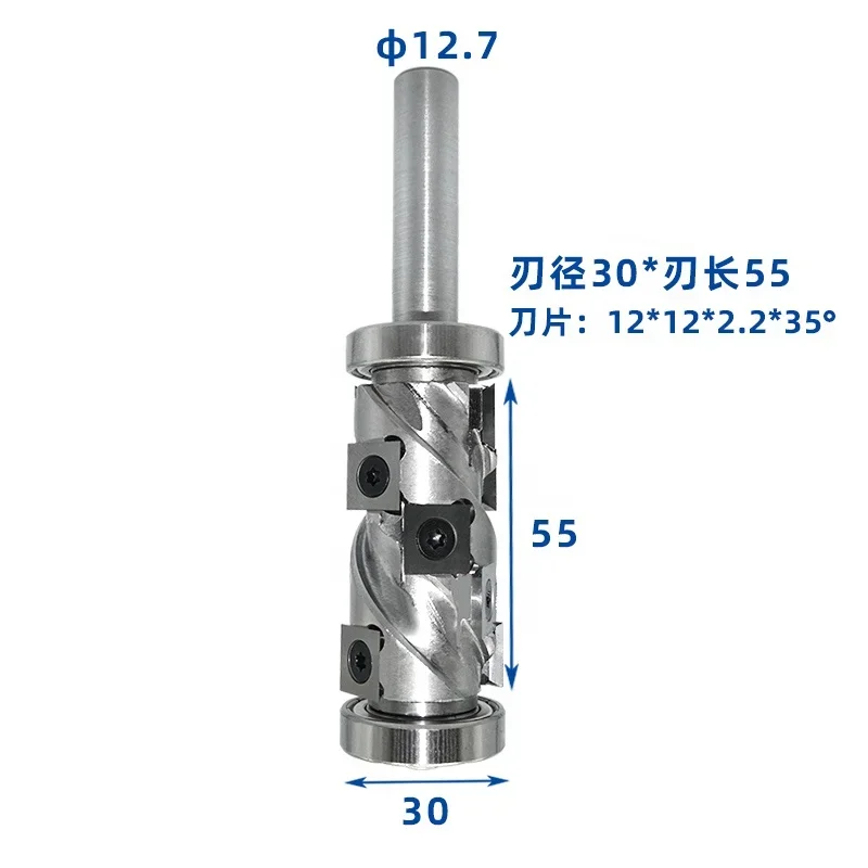 

Spiral flush trimming router drill bit with hard alloy insert for woodworking trimming