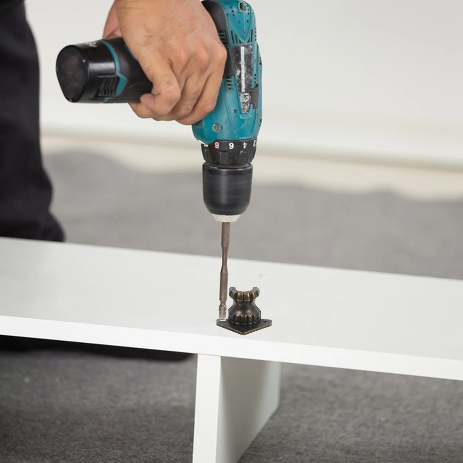 4-delige meubelpoten metalen voeten decoratieve doosvoeten voor sieradenkast kast olijfgroen hoekbeschermer vervanging