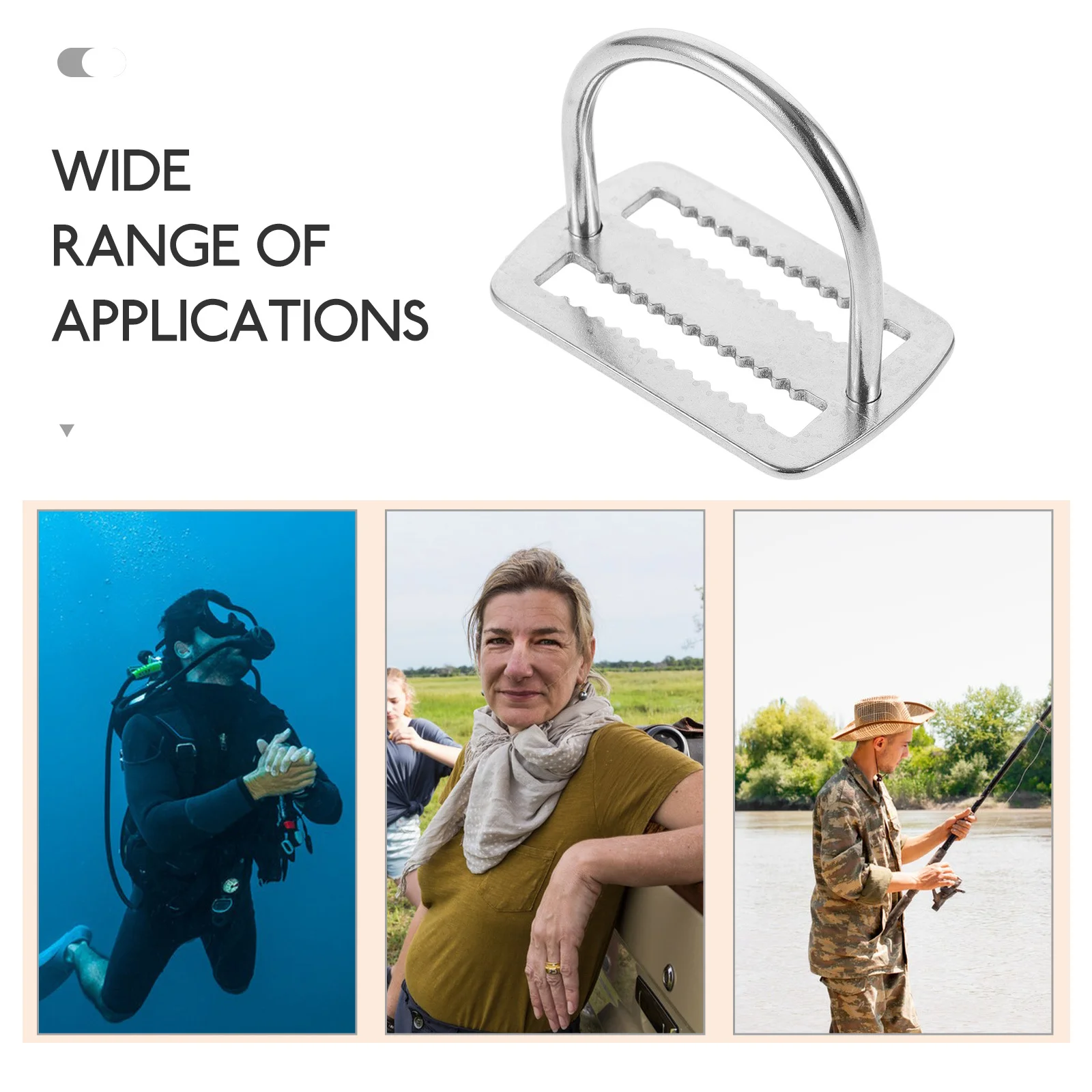 

D Ring Waist Belt Buckle Stainless Steel Diving Fishing Accessory Replacement Durable Strong Diving Accessories