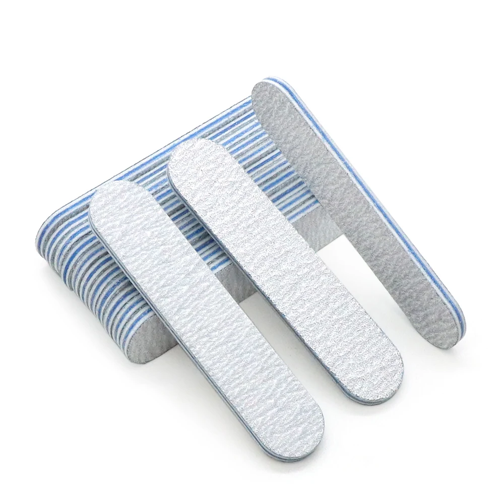 20Pcs Grey Sandpaper Nails File 100 180 Grit Straight Small Nail Files Set Gel Polishing File Buffer Nails Accessories And Tools