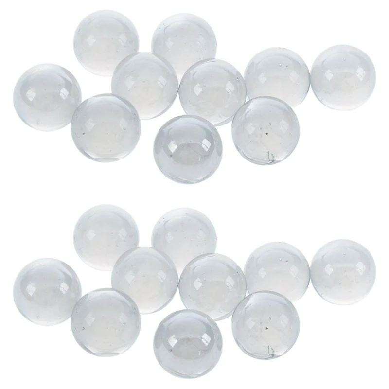 20 Pcs Marbles 16Mm Glass Marbles Knicker Glass Balls Decoration Color Nuggets Toy Transparent