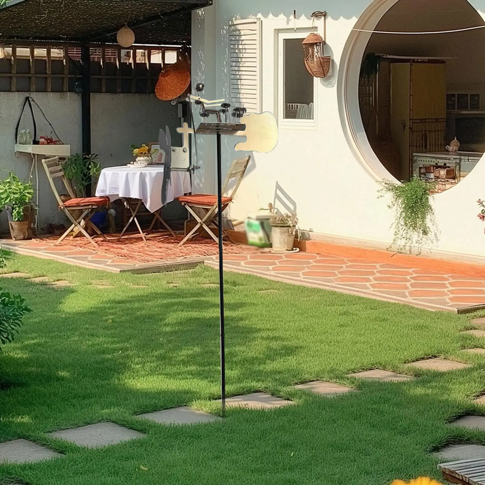 

Drummer Windmill Art Figurine Creative Garden Decoration Yard Art Sculpture