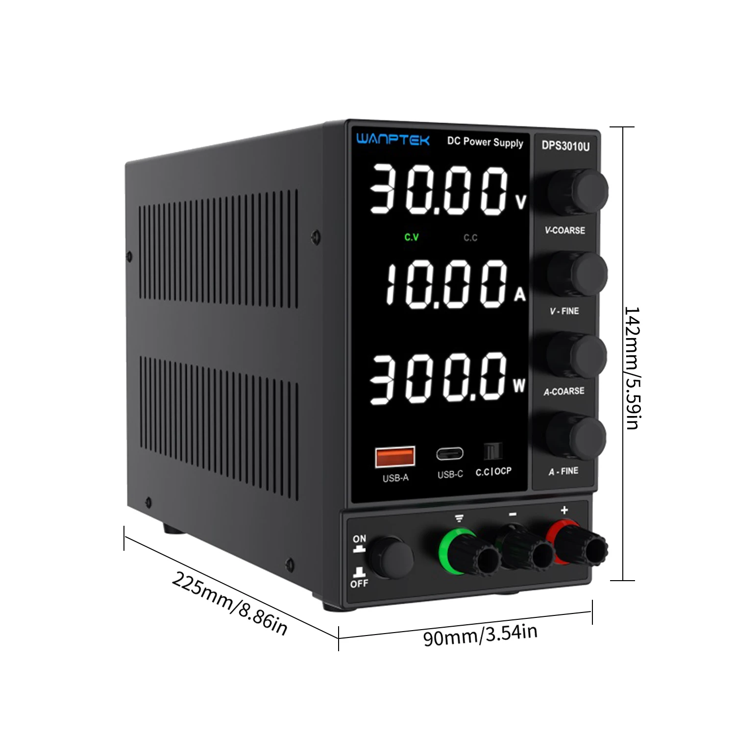 WANPTEK DPS3010U 0-30V 0-10A 300W Switching DC Power Supply 4 Digits Display LED High Precision Adjustable Mini Power Supply AC