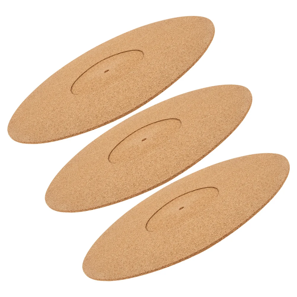 3Pcs Cork Table Mat Durable Reliable Recessed Vinyl Record Player Mat Slipmats for Vinyl Turntable Record Slipmat