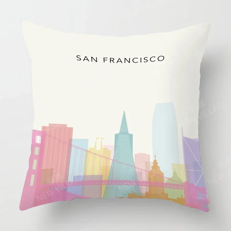 Funda de almohada simples e moderna, funda de cojín corta de felpa para sala de estar, cafeteria, sofá, multiescena, adecuada