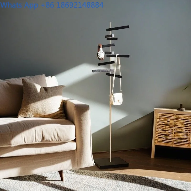 

Creative Light Luxury Floor-standing Coat Rack High-end Entryway Bedroom Solid Wood