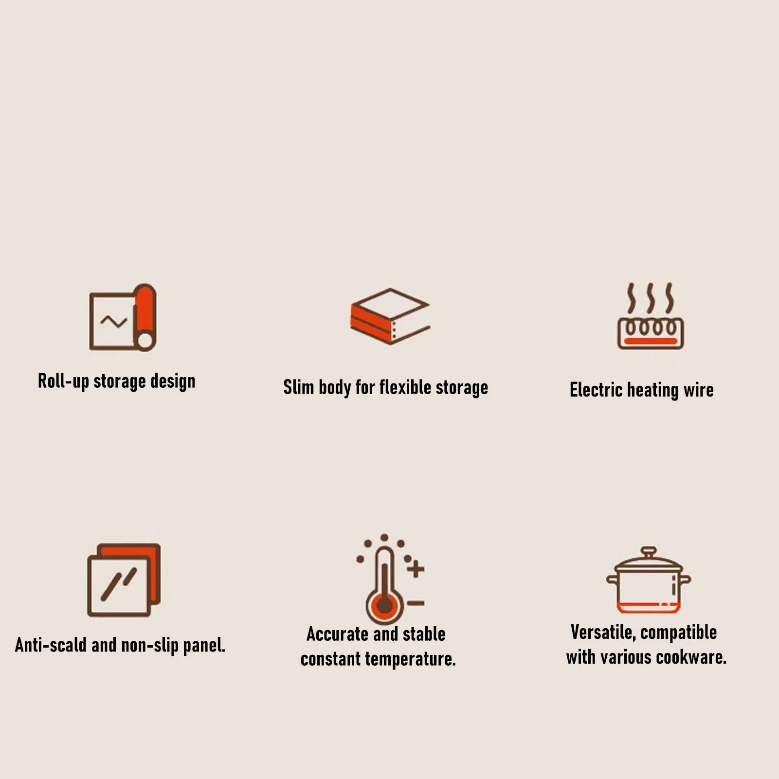 صينية تدفئة كهربائية قابلة للدوران لتدفئة السطح بالكامل مع 5 إعدادات لدرجة الحرارة 1H 2H 4H مؤقت سيليكون لتدفئة الطعام