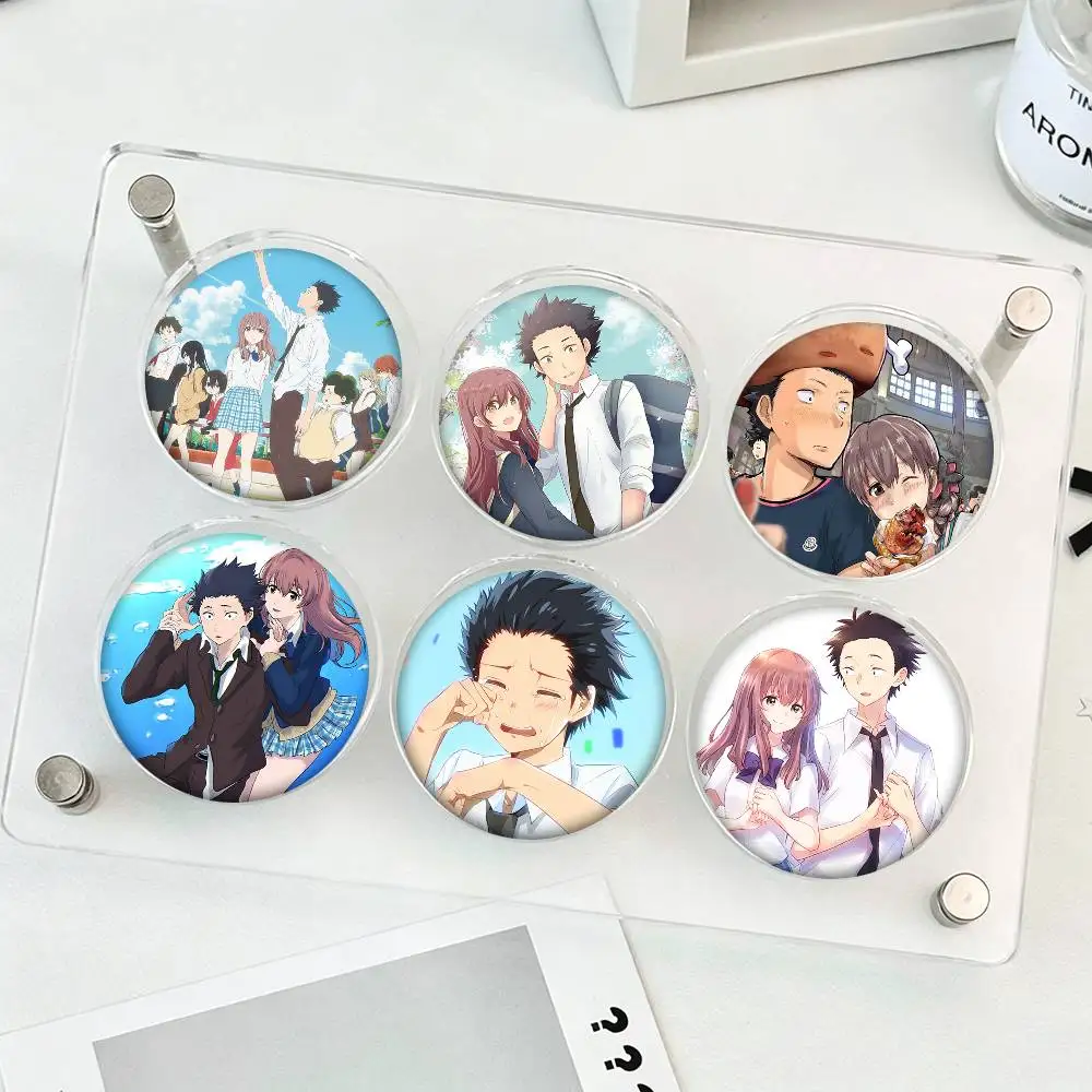 Anime A Silent Voice Round Badge Lapel Pin Backpack Clothing Jewelry Accessories Gift Brooch