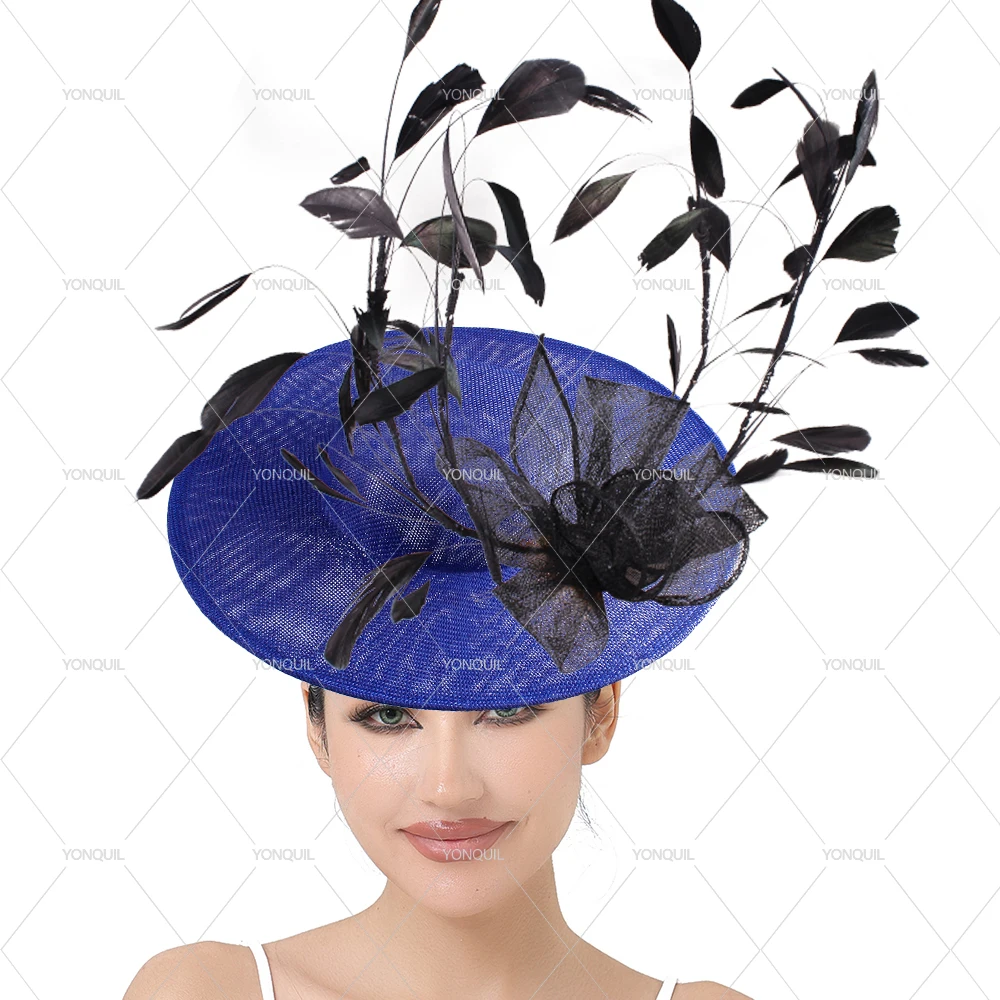 Damen Party Großer Zylinder 30 CM Größe Deby Cocktail Damen Chapeau Kappe Braut Hochzeit Fascinator mit Blumen Haaraccessoires – Detail 10