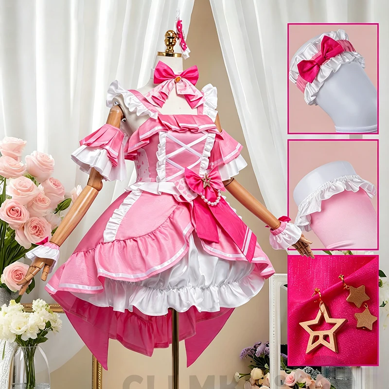 

Love Live Muse Collab Aqours Honoka Kousaka Takami Chika Cosplay Costume Pink Princess Dress Woman Cute Masquerade Suit