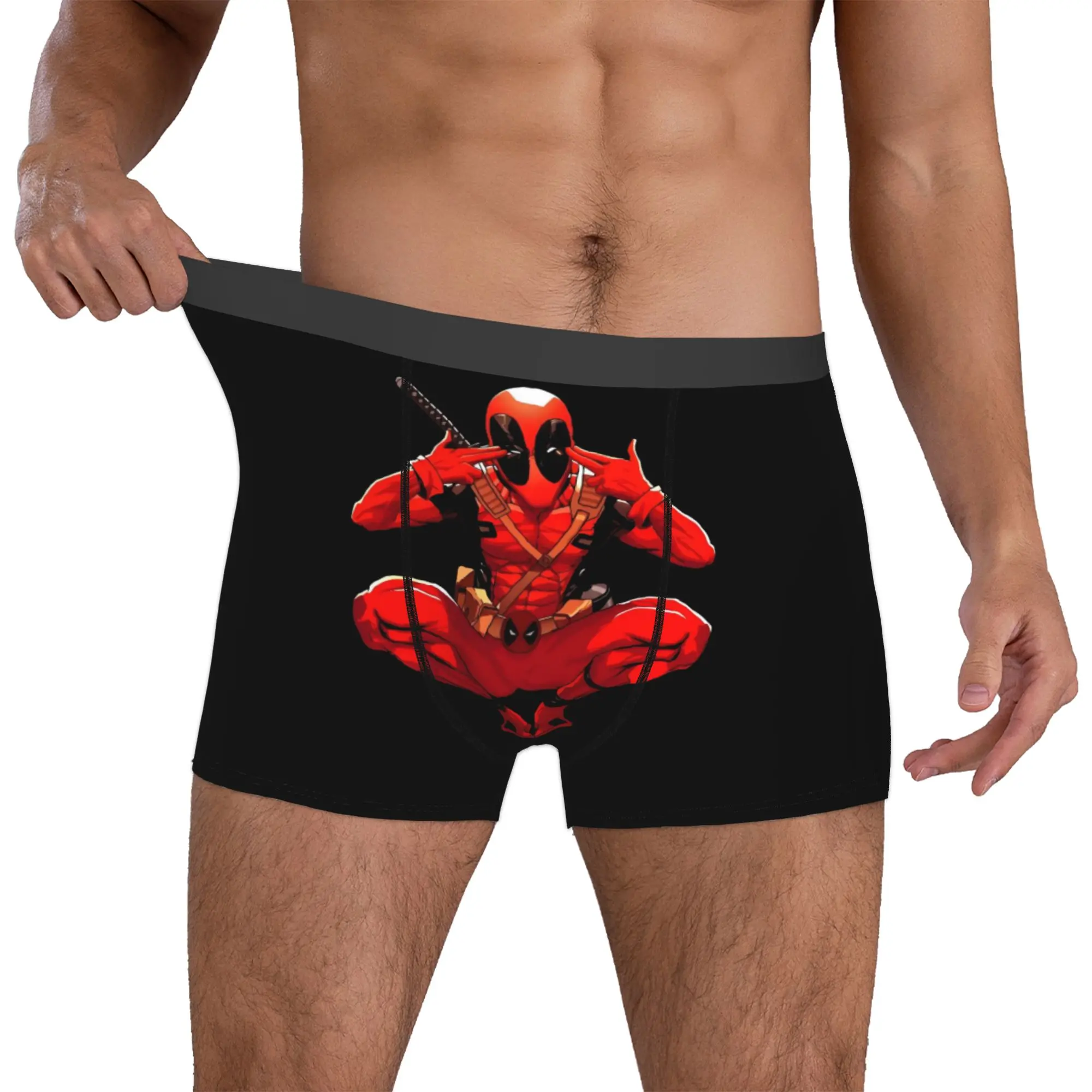 

Custom Male Fashion D-Deadpools Underwear Comics Boxer Briefs Stretch Shorts Panties Underpants