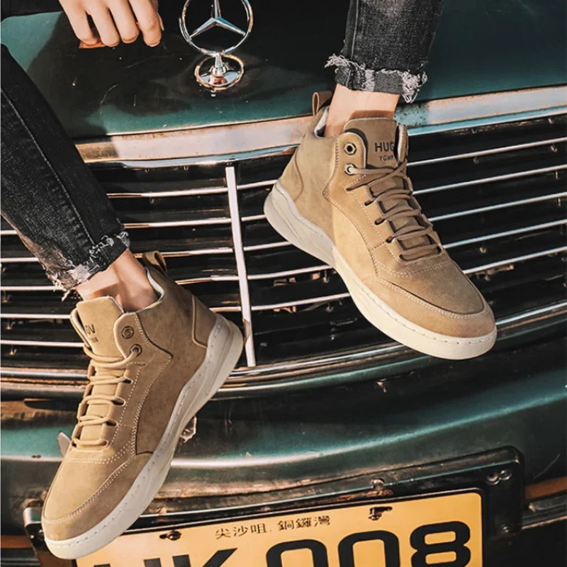 

Man Shoes Warm Winter Platform Boots for Men With Fur Low Price High Quality Trendy 2025 Original Deals Cheap Size 45 Non Slip