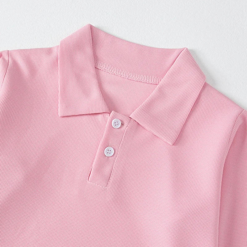 1/2/3 pezzi autunno e inverno per bambini tinta unita semplice polo a maniche lunghe ragazzi bello top ragazze dolce e carino risvolto T