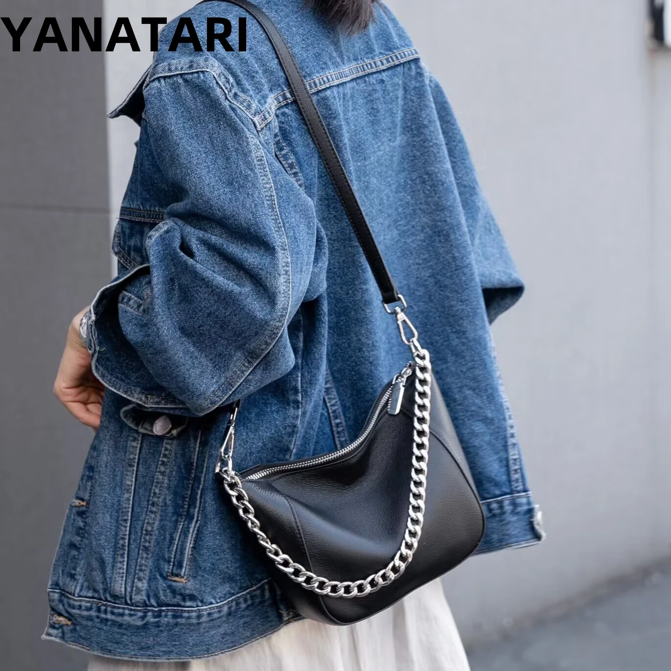 YANATARI Vintage torba listonoszka torba ze skóry bydlęcej torebki minimalistyczna kwadratowa torba Crossbody torba damska damska luksusowa torba na