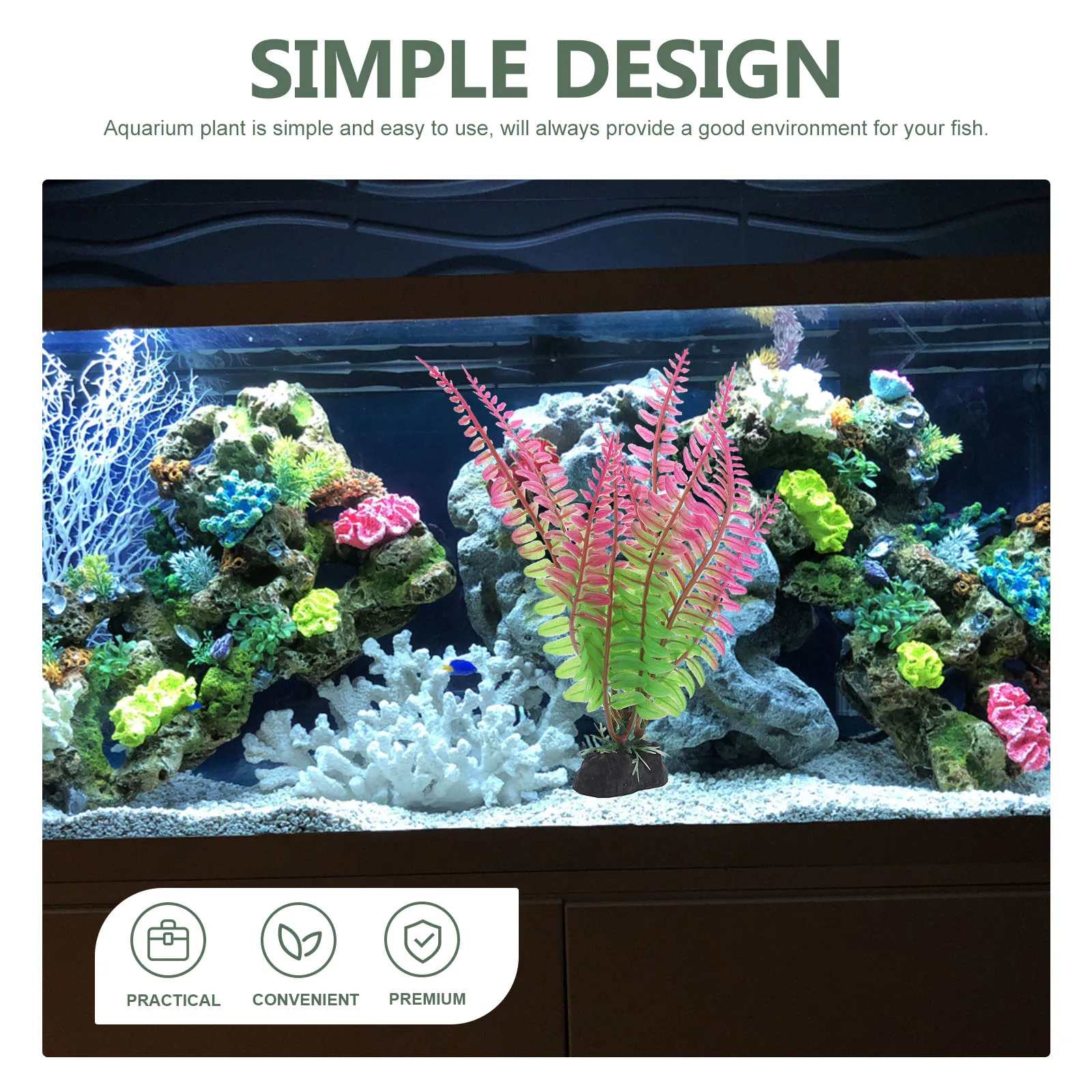 

12 Pcs Artificial Aquarium Plants Decor Lifelike Plastic Fish Tank Small Faux Aquatic Freshwater Accessories Turtle nament Pet