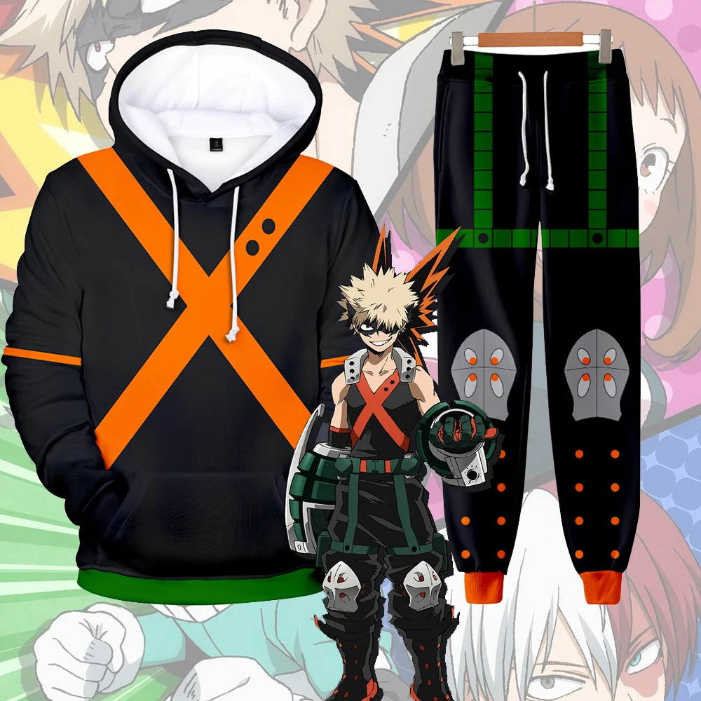 Anime My Hero Cosplay Academia Midoriya Izuku Boys Deku Costume Hoodies Pants Adult Kids Halloween Role Play Daily Sweaters