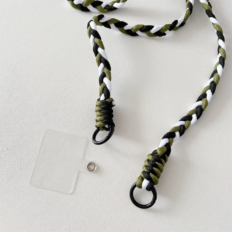 Gradient Long knitting Nylon rope adjustabl Key Lanyard Badge ID Card Holders Neck Strap With Keyring Mobile phone case patch