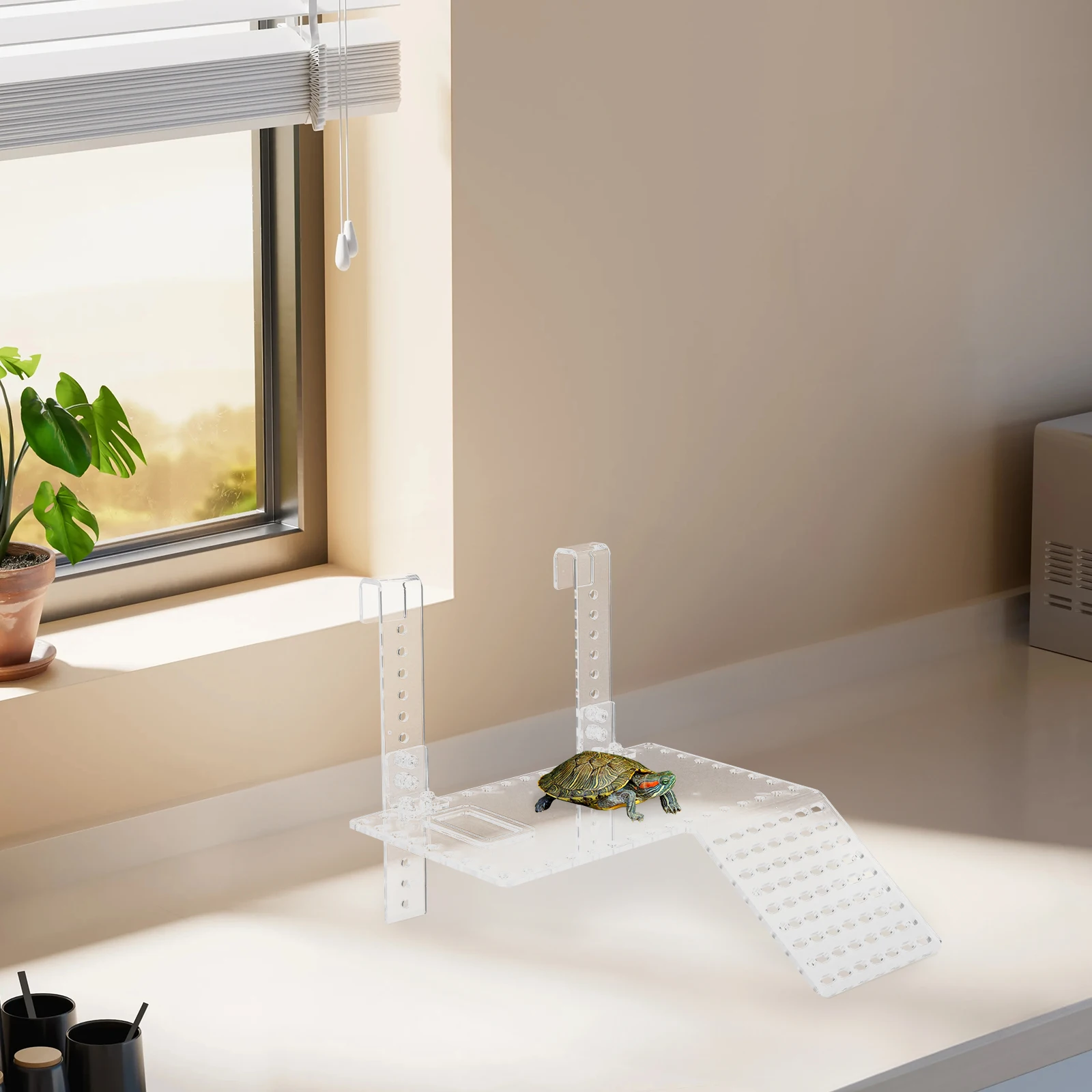 Extra Large Platform Aquarium Reptile Habitat Transparent Acrylic Floating Ramp Deep Water Accessories For Turtles Wide Hanging