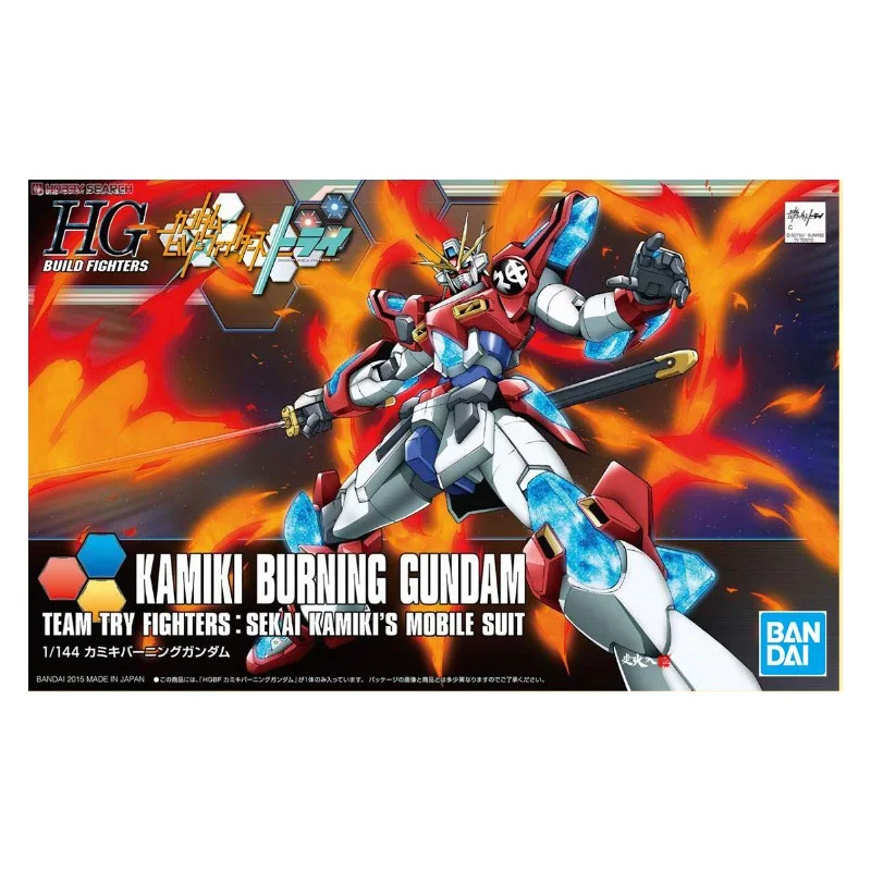 Bandai Genuine Gundam Model Kit Anime Figure HGBF 1/144 Kamiki Burning Collection Gunpla Anime Action Figure Toys for Children