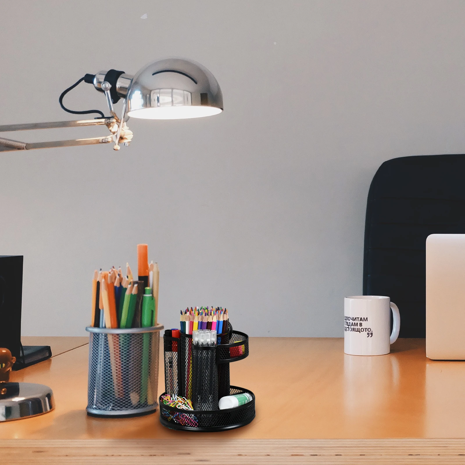

Rotating Iron Pen Holder Stand Stationery Organizer Pencil Desk Storage Organiser Stationary Container for Metal