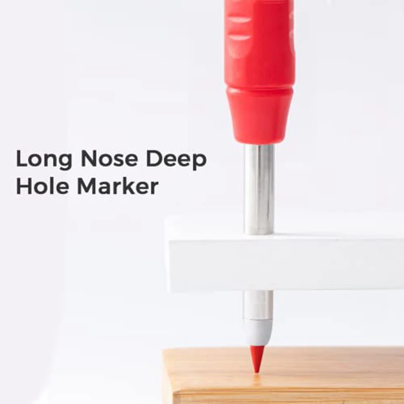 Mechanical Hole Marking Pencils With 18 Pcs 2.8Mm Refills, Deep Hole Woodworking Maker With Built-In Sharpener