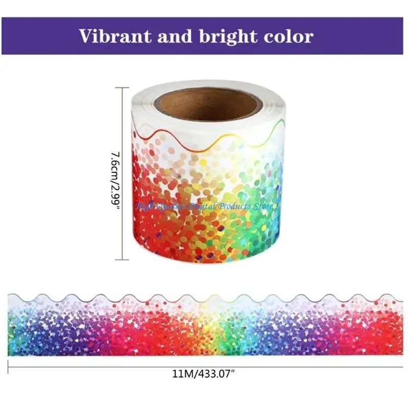 U2JE حواف حواف ملونة لديكور الفصول الدراسية، والنوافذ، والجدران #6