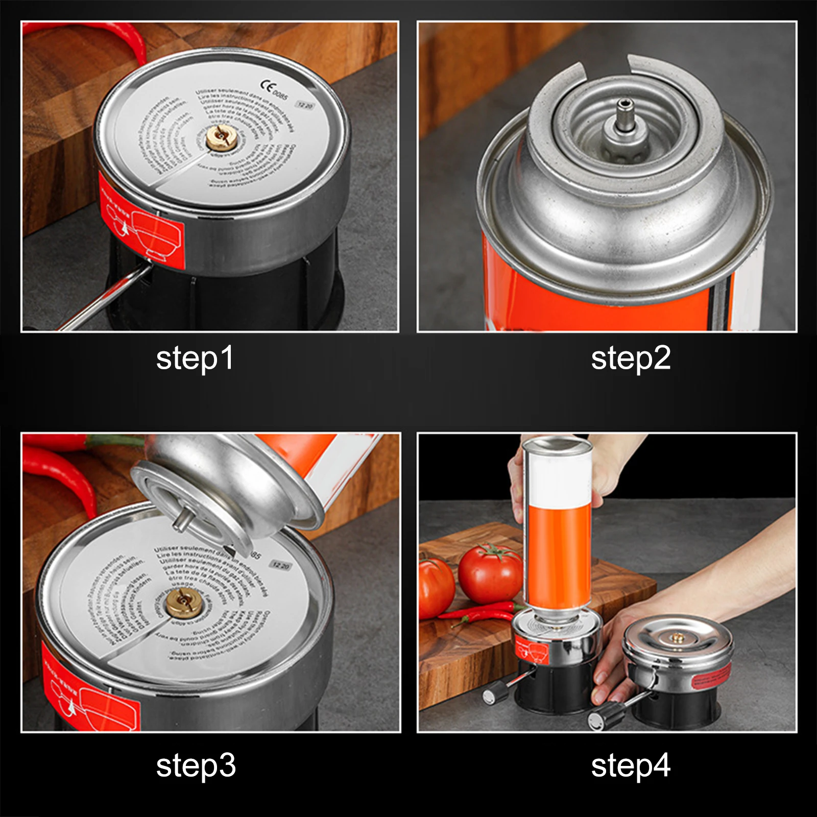 Butane Mini Burner Portable Gas Burner Inflatable Coffee Brewing Stove with Gas Valve Pipe Butane for Trekking Hiking and Picnic