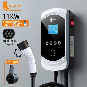 Feyree EV Ladegerät 32A 7,6 kW Elektrofahrzeugwagen Ladegerät Evse Wallbox 11 kW 22 kW 3 Phasen Typ2 IEC62196-2 Kabel 6 Hauptverkäufe EV 11 kW Ladegerät - №1