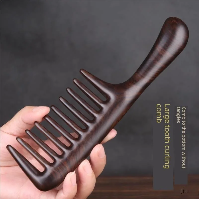 

Wide Tooth Comb Thi Wooden Handle Hair Detangler for Curling Iron Use Large Toob for Long Hair Massage Function