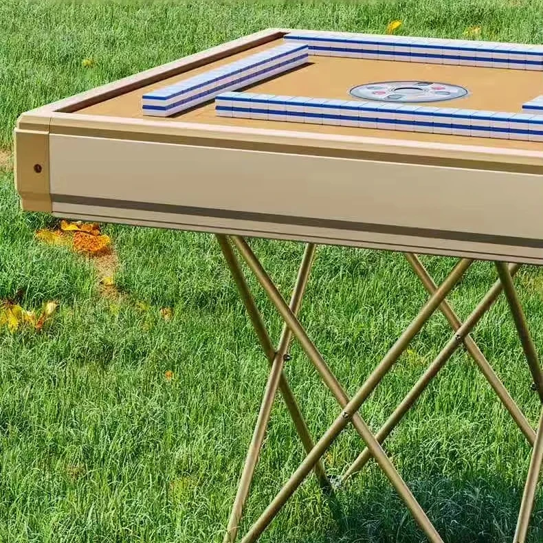 Premium Modern Plastic 4-Player Portable Mahjong Table X-Shaped Support Multi-Functional Folding Design For Home Outdoor Use