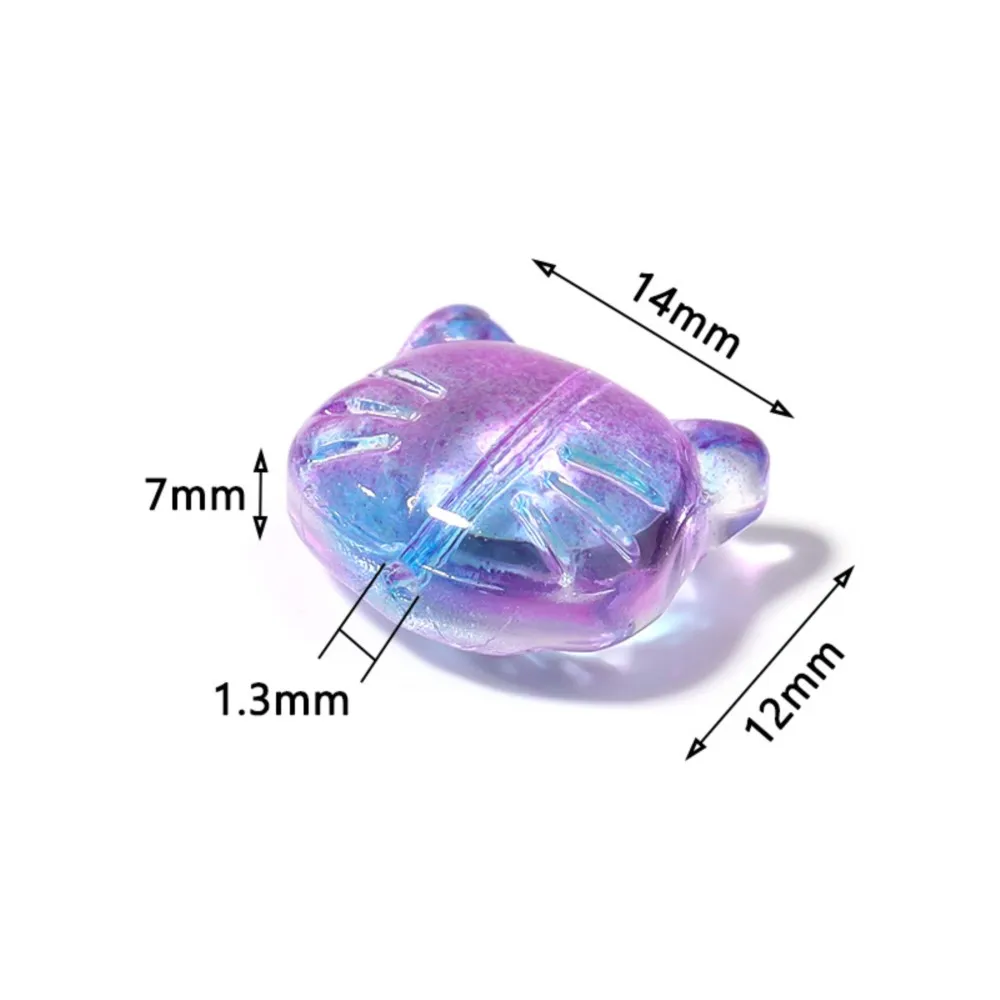 30Pcs/Lot Cute Glass Cat Head Beads Color Lampwork Charm Bead For DIY Bracelets Necklace Earring Jwelry Making Jwelry Making view 6