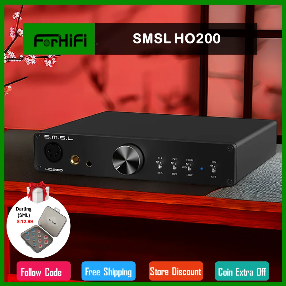 

SMSL HO200 HiRes headphone amplifier 16ohm 6W/32ohm 3W RCA PRE output for Hi-End pre amp XLR balanced 4.4 balanced 6.35mm output