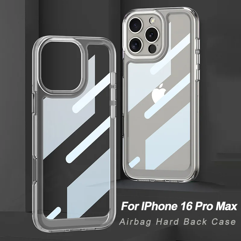 

Airbag Bumper Soft Edge Case for Apple IPhone 16 Pro Max Cases Shockproof Plastic Clear Hard Back Cover For IPhone 16 Pro Max