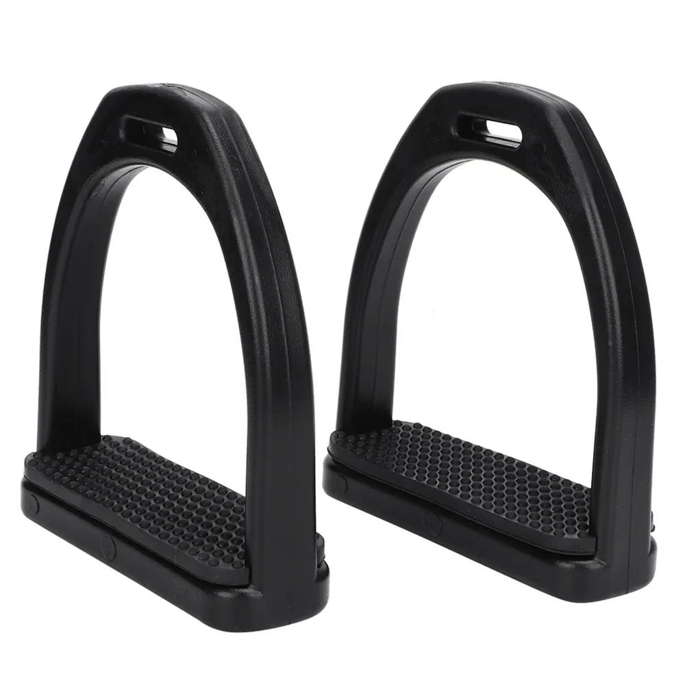2pcs Black High Strength Plastics Stirrups Wear Resistant Impact Resistant Non-slip Rubber Pad Stirrups Black Rubber Pad Plastic