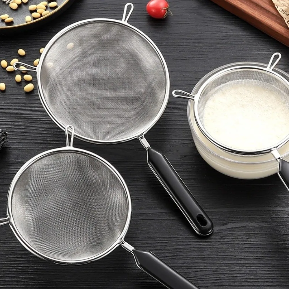 Stainless Steel Food Strainer Colander Easy to Clean 12 14 16 20 22cm Fine Mesh Strainer Rust-Proof Small Matcha Sifter