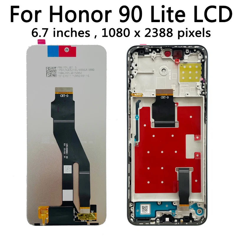 Test 6.7\'\' For Huawei Honor 90 Lite CRT-NX1 LCD Display Touch Screen Digitizer Assembly For Honor90 Lite 90 Lite LCD Frame