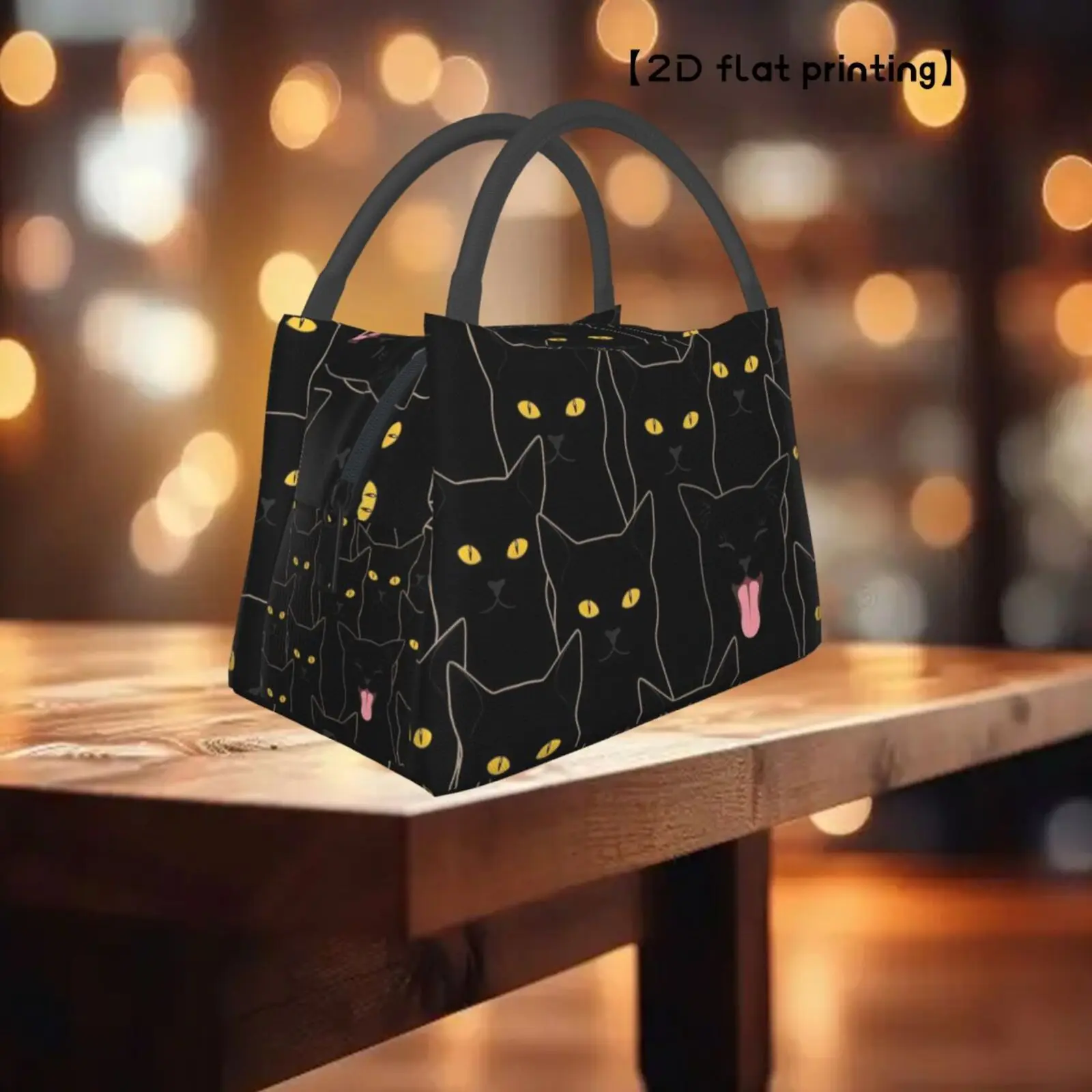 

1pc Cute Cat Print Reusable Cooler Bag - Portable, Non-Food Contact Lunch Tote for Office, Beach, Vacation