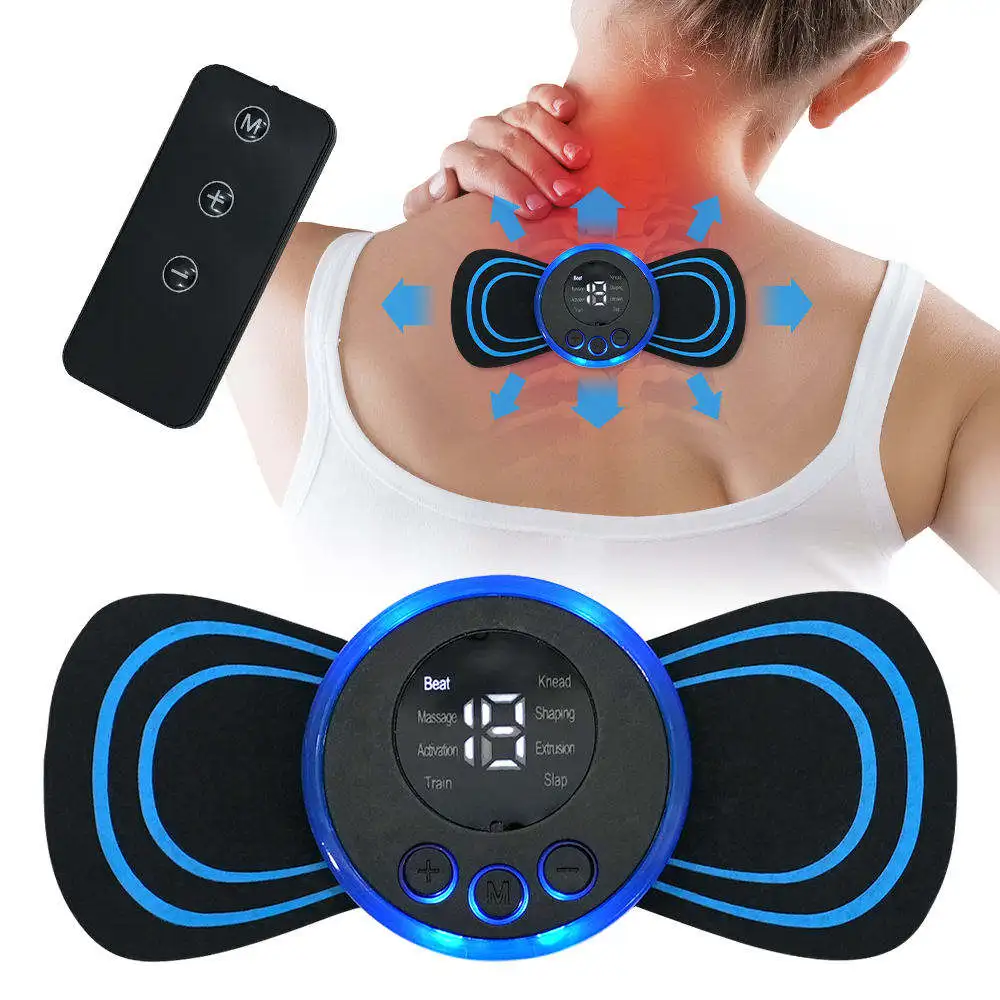 Portable Electric Neck Massage Pads EMS Micro‑Current Stimulator, Cervical Shoulder Massager Device for Relieve Neck Pressure
