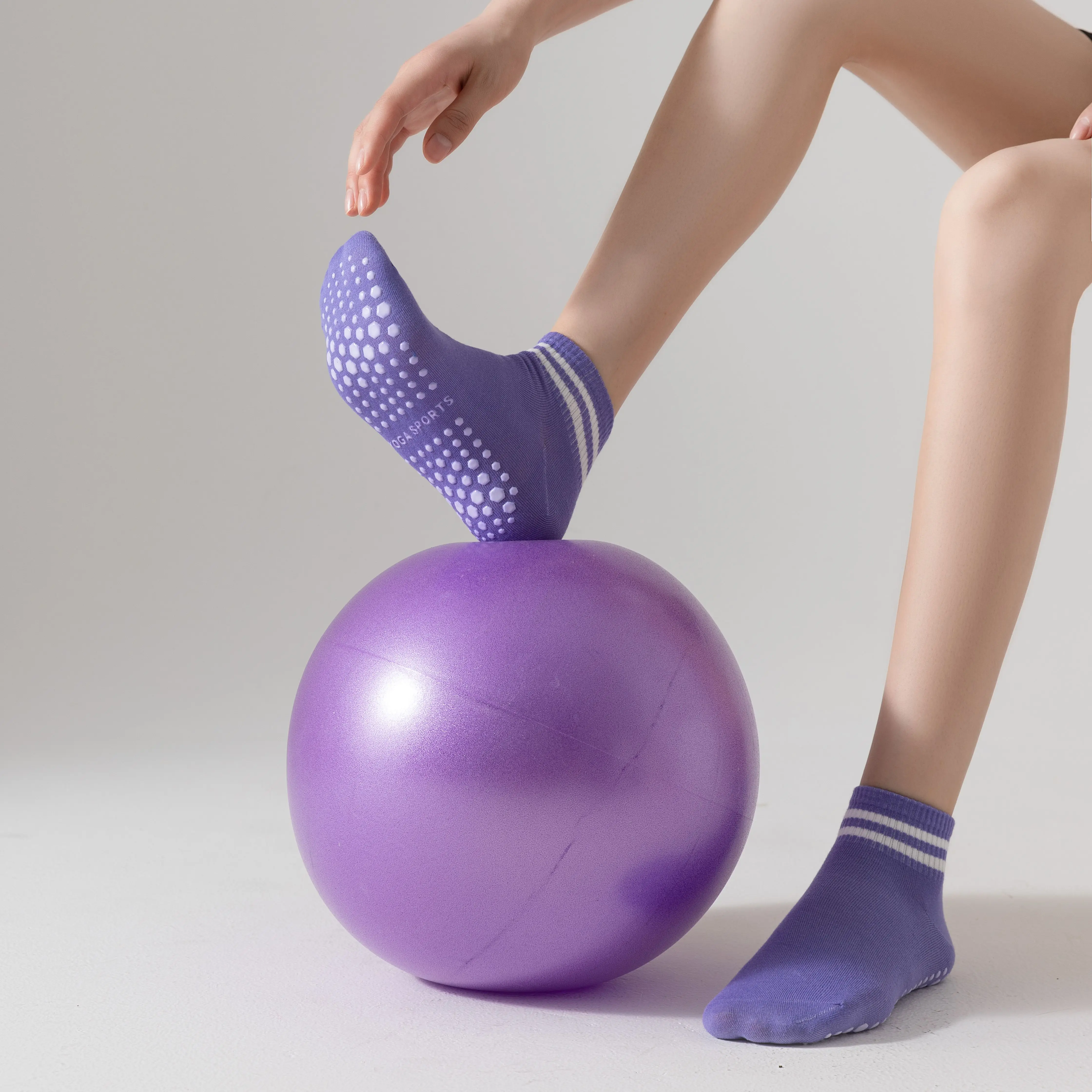 1/3 Paar Mädchen-Yoga-Socken, Professionelle Damen-Indoor-Fitness-Trampolin-Tanzsocken, für Sprungübungen, Rutschfeste Sportsocken – Detail 10