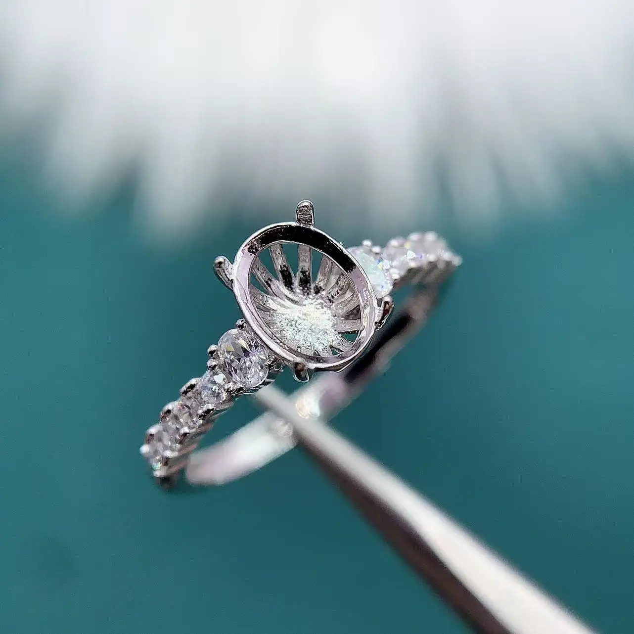 

MeiBaPJ инкрустация овальная 6*8 мм S925 стерлингового серебра DIY кольцо установка женский подарок тонкий шарм свадебные роскошные универсальные ювелирные изделия оптом