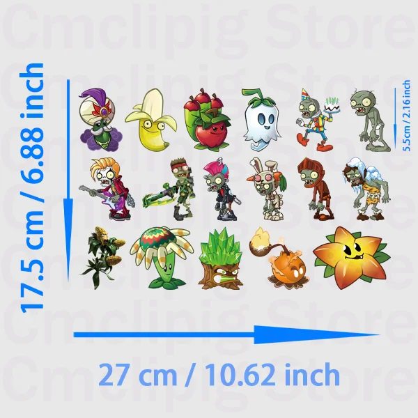 Plants vs. Zombies Clothing stickers small size thermoadhesive patches thermo-stickers for children iron on transfer