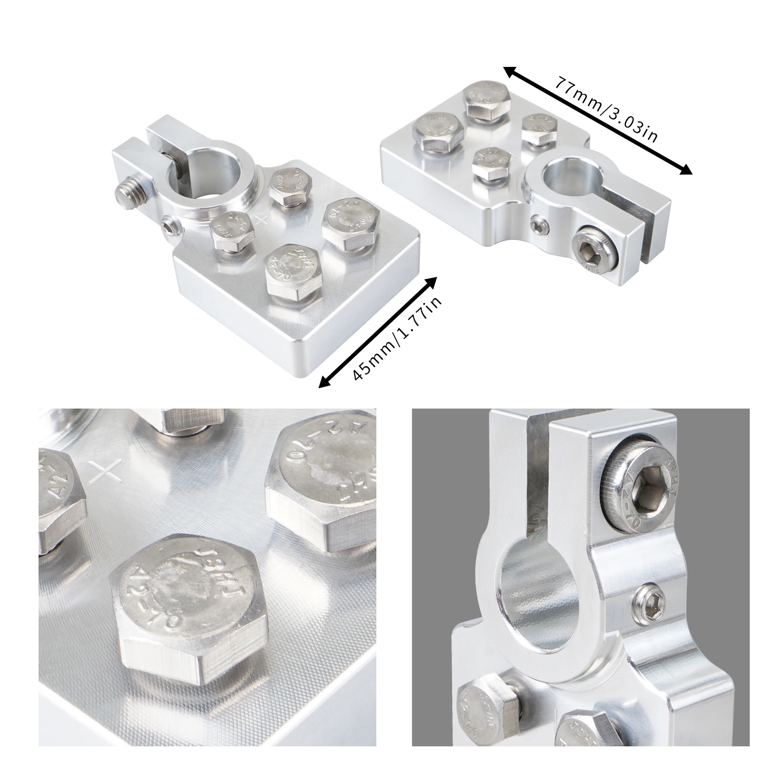 4 Spot Flat Battery Modified Terminal Set For Standard SAE Post Style Batteries For 4/0 AWG lugs and down For Northstar AGM35..