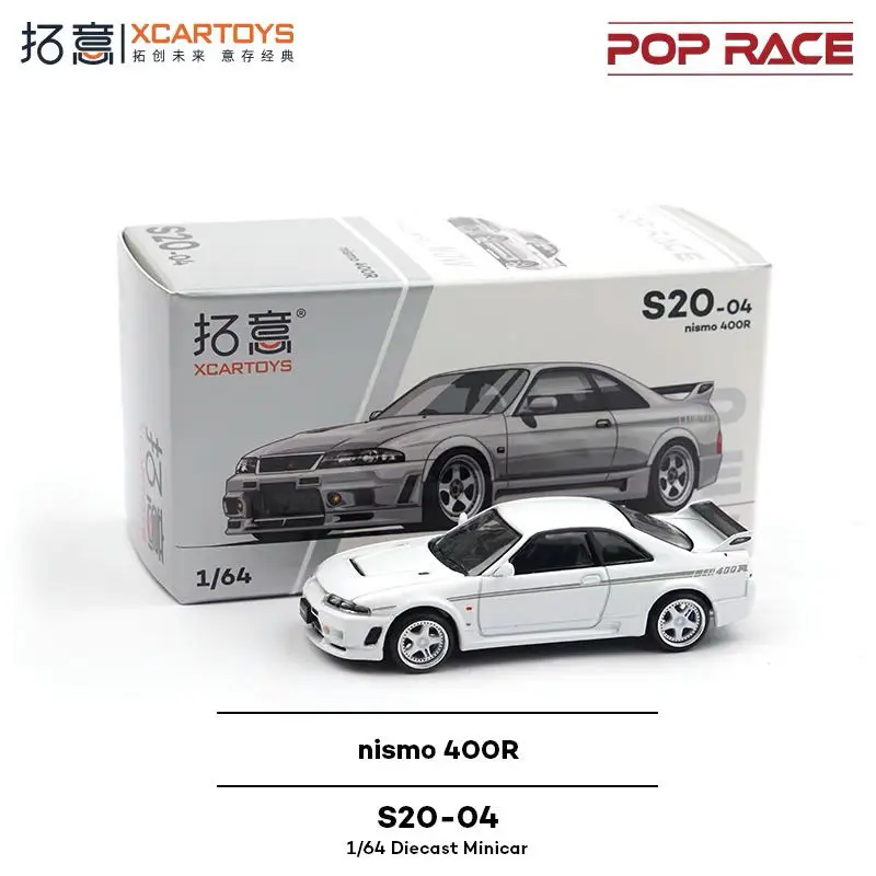 

XCartoys 1:64 Alloy Car Model Nismo 400R White POPRACE S20-4 Toy Collection Car model collection, gift for children