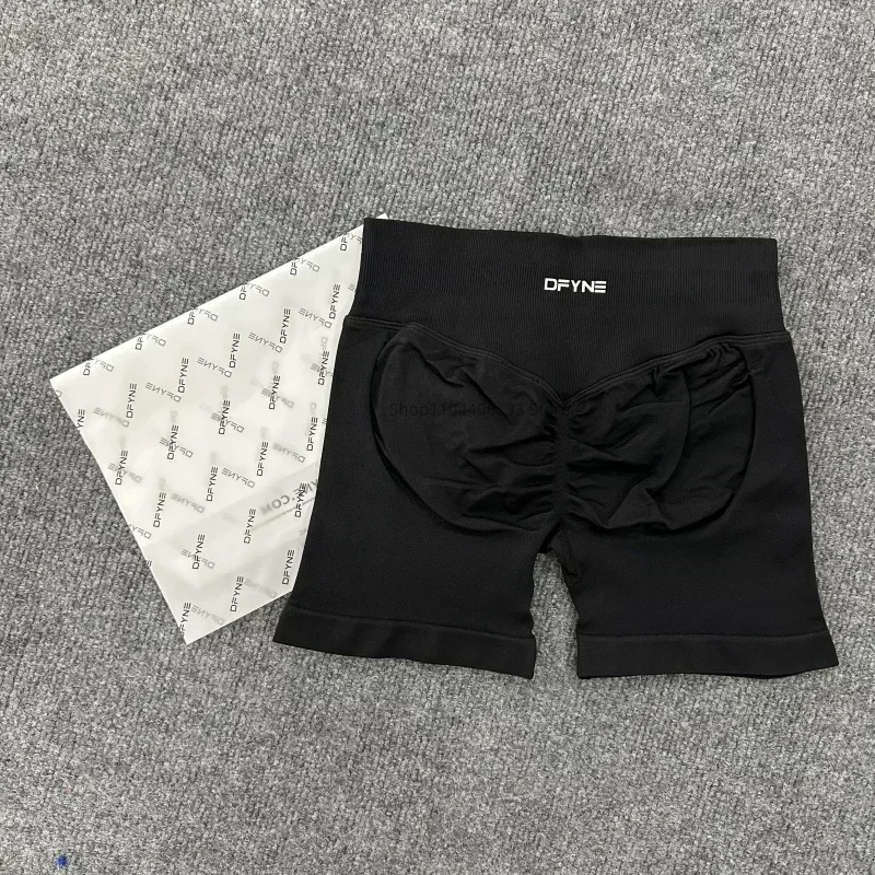 Impact trousers with Logo Shorts Low Ribbed Waist Band Yoga Shorts Seamless Scrunch Bum Workout Gym Shorts Booty Stretch