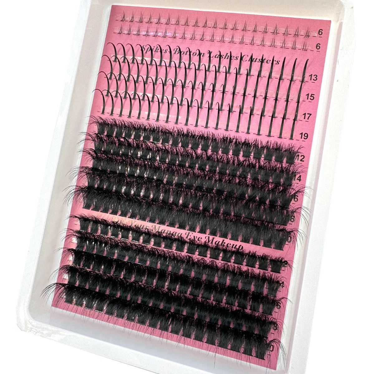 16Rows False Eyelashes Clusters Spikes&Bottom Lashes DIY Manga Cluster Eyelash Extensions Waterproof Individual Lashes Clusters