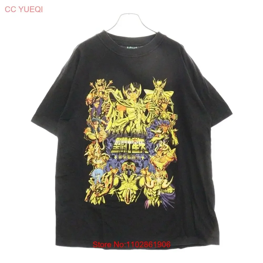 ВИНТАЖНАЯ футболка с принтом Saint Seiya 00-х годов, черная, винтажная, модная, унисекс, растянутая, стильная, удобная, мягкая, повседневная