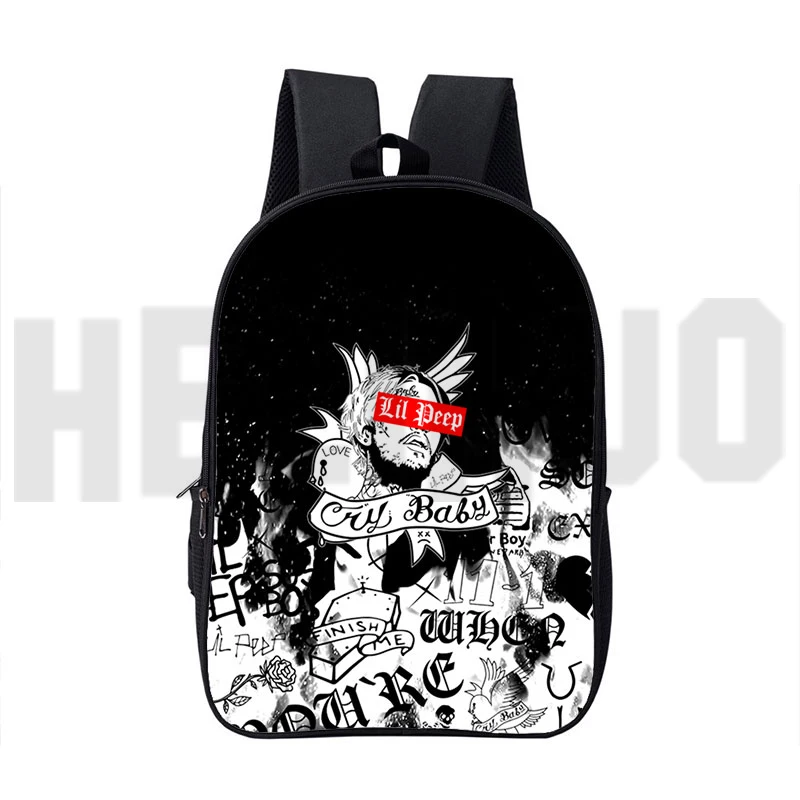 Hot 3D Rapper Lil Peep Backpack Large Capacity Boys Girls Street Bookbag Lil Peep 16 Inch Computer Travel Unisex Daily Satchel