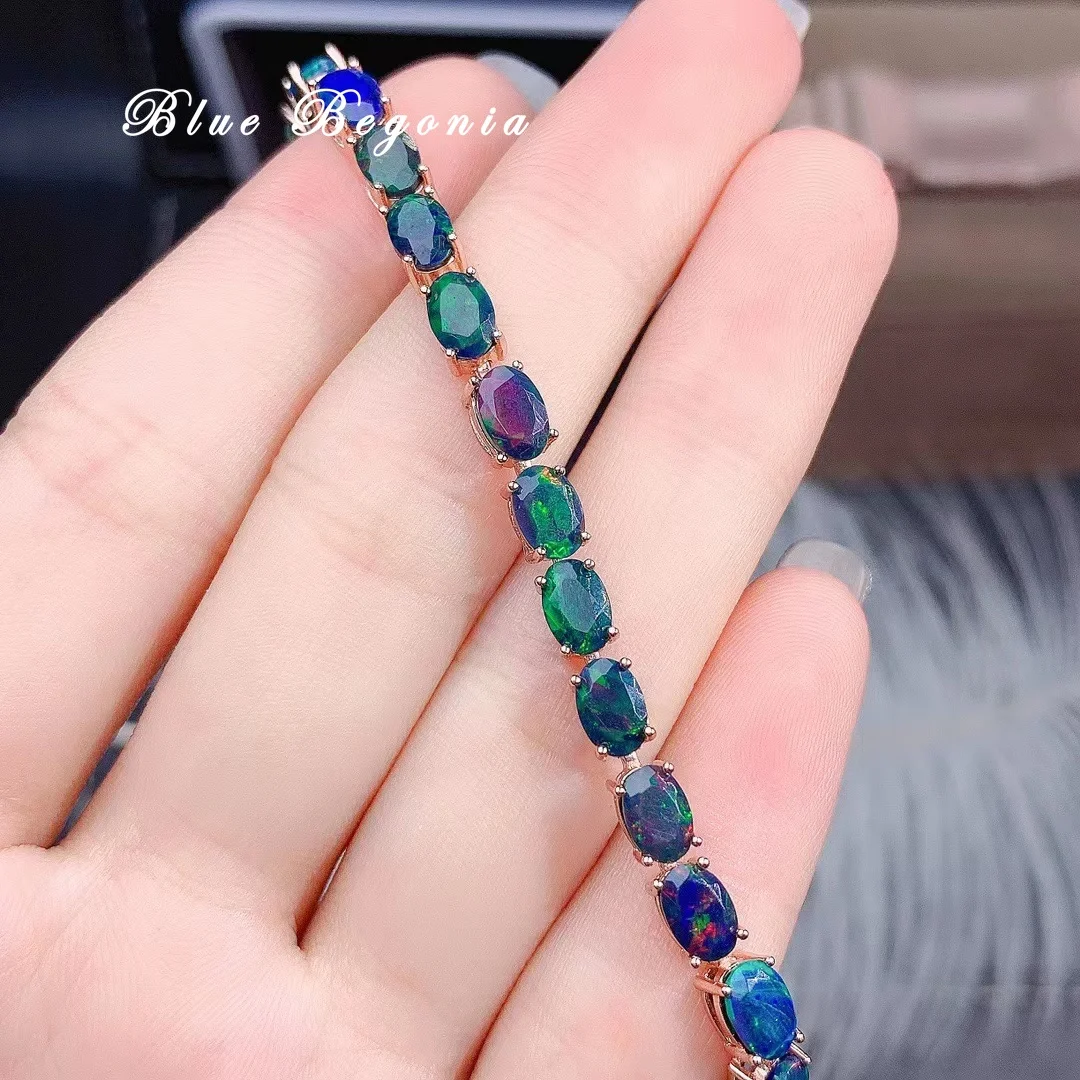 100% naturalny czarny opal bransoletka 4*6mm bransoletki z kamieni szlachetnych dla kobiet Premium zaręczyny biżuteria ślubna prezenty