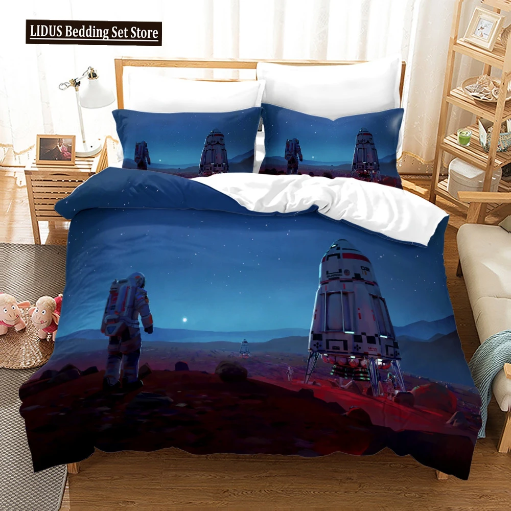 

3D Astronaut Duvet Cover Set Galaxy Star Bedding Set Polyester Comforter Cover Girl Kid Bedroom Decor King Size With Pillowcase